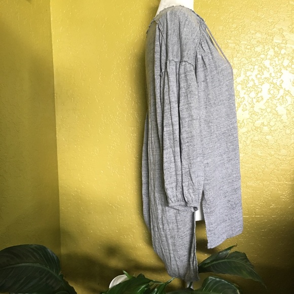 We The Free Grey Blouse Tassel Size Medium - Picture 4 of 7